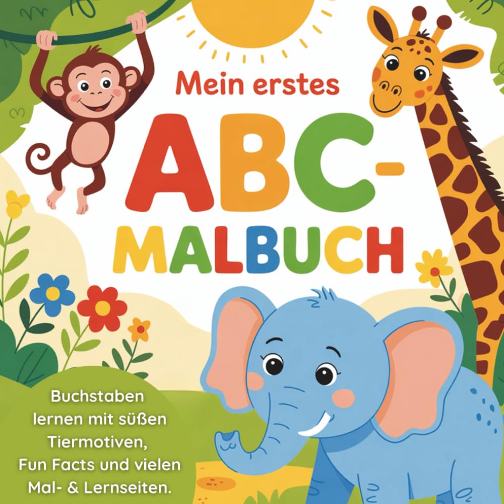 Mein erstes ABC-Malbuch: Buchstaben entdecken, Tiere ausmalen & Rätsel lösen: Ein Lern- und Ausmalbuch für Kinder ab 4 Jahren – Mit süßen Tieren, ... ersten Rätseln & Fun Facts zum Staunen General education