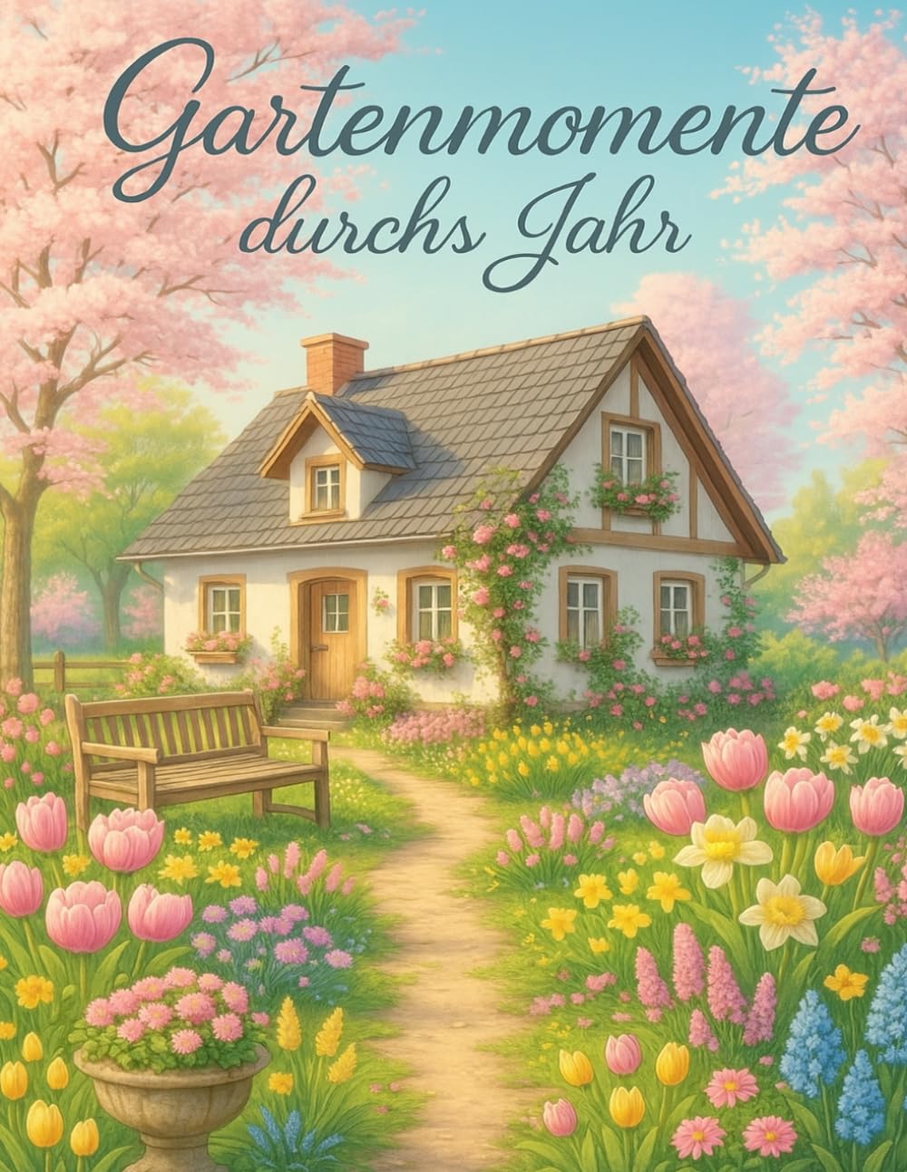 Gartenmomente durchs Jahr: Ein Ausmalbuch für Erwachsene – Entspannung, Achtsamkeit und kreative Auszeiten mit mehr als 80 Gartenmotiven durch Frühling, Sommer, Herbst und Winter Garden & Plants