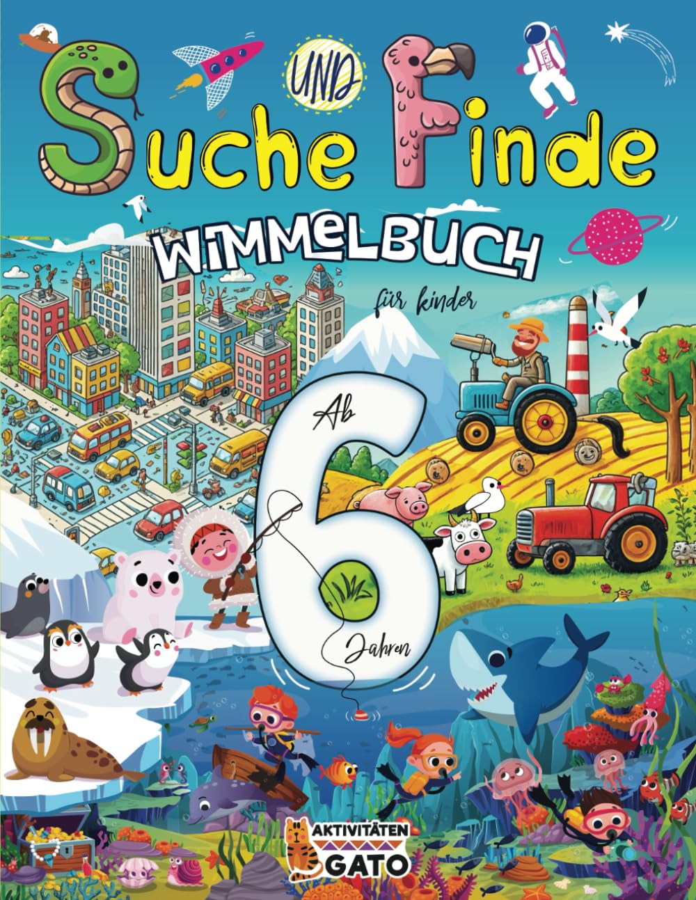 Suche und Finde Wimmelbuch für Kinder Ab 6 Jahren: Riesiges Suchbilder mit Lernspielen und Spielerischen Aktivitäten, Sachen suchen, Tiere auf dem ... großen Such- und Finde-Herausforderungen) Novels & Short Stories
