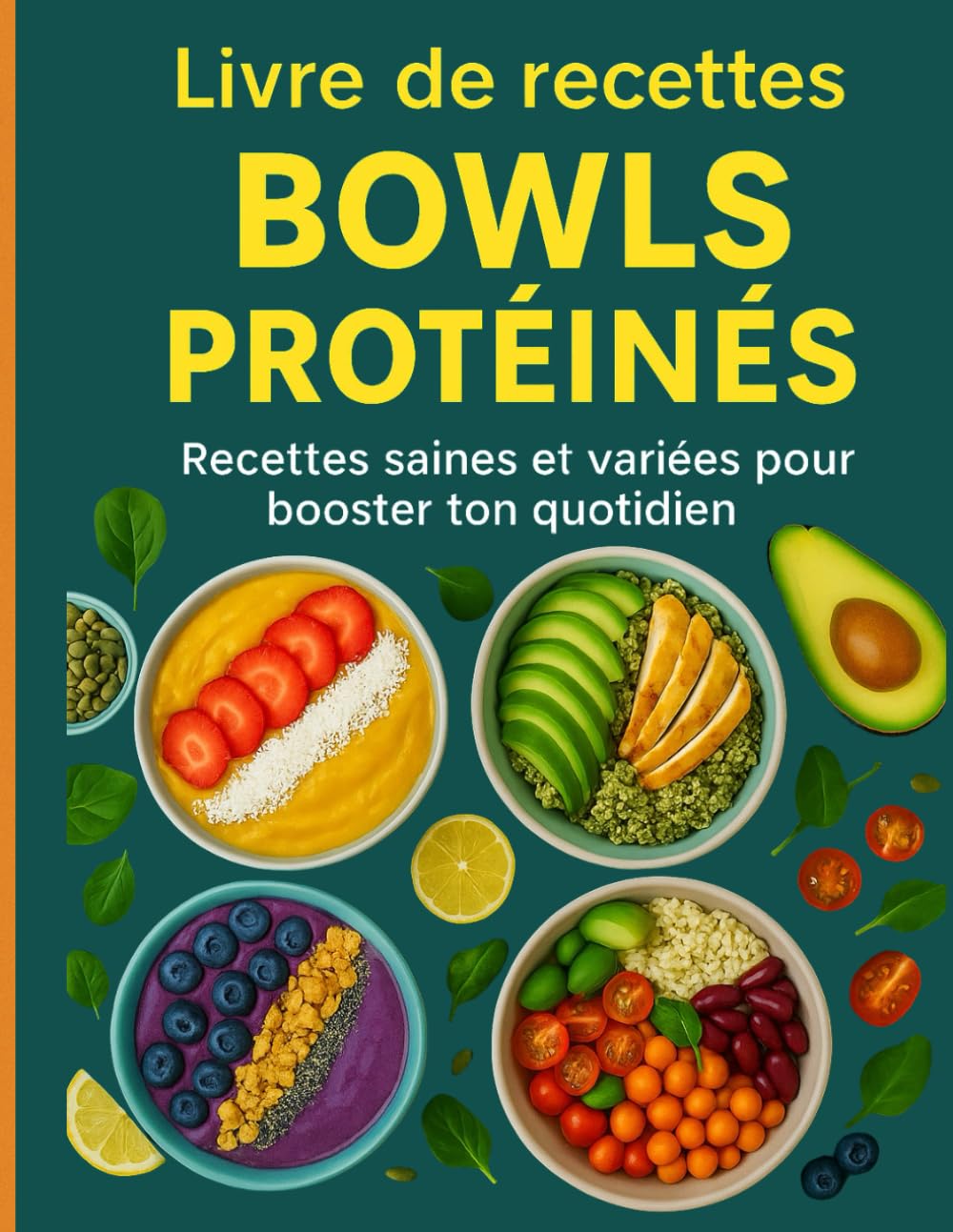 Livre de recettes BOWLS PROTÉINÉS: 50 bowls sains et riches en protéines pour booster ton énergie, perdre du gras et renforcer tes muscles. book