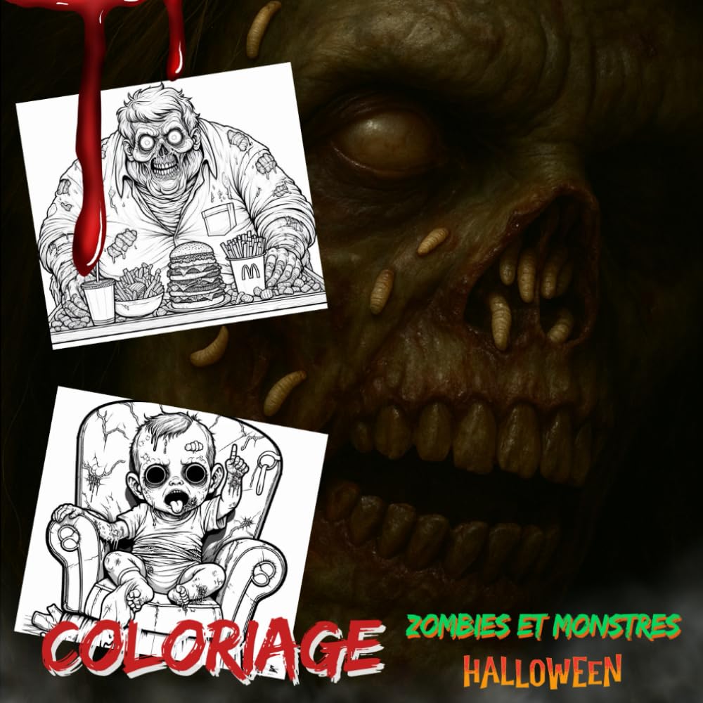 Zombies et monstres d'halloween - Cahier de coloriage book