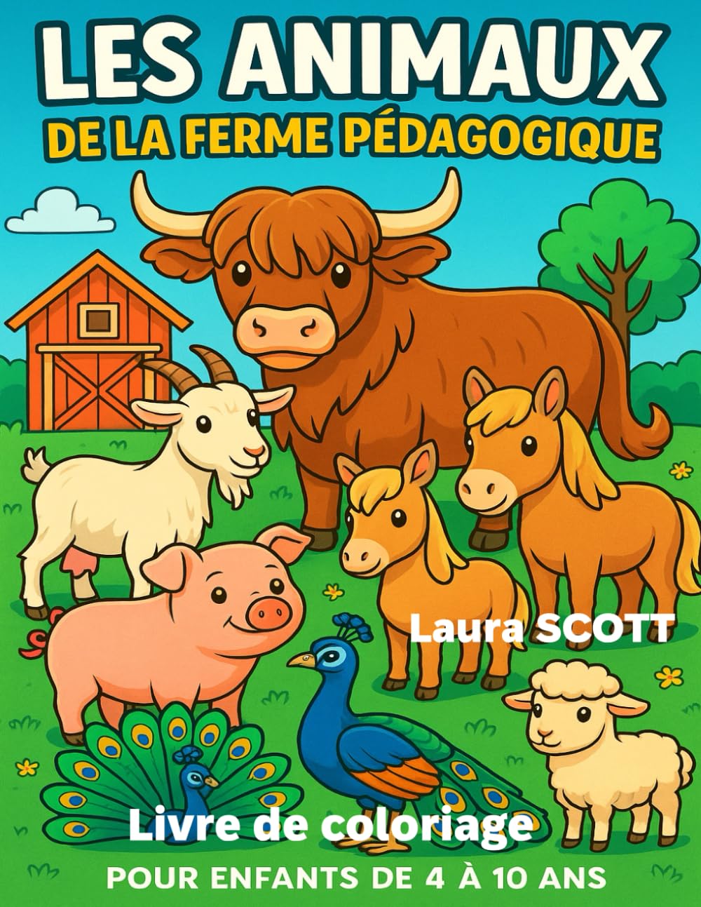 50 illustrations à colorier - Les Animaux de la Ferme Pédagogique: Cahier de coloriage éducatif pour enfants de 4 à 10 ans book