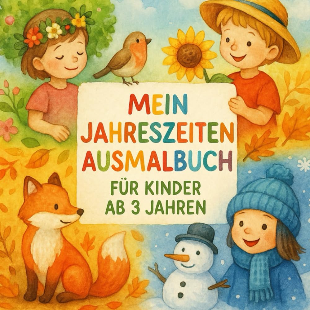Mein Jahreszeiten Ausmalbuch: Ein Malbuch durch Frühling, Sommer, Herbst und Winter - mit liebevollen Motiven und viel Platz für Kreativität - für Kinder ab 3 Jahren Non-fiction