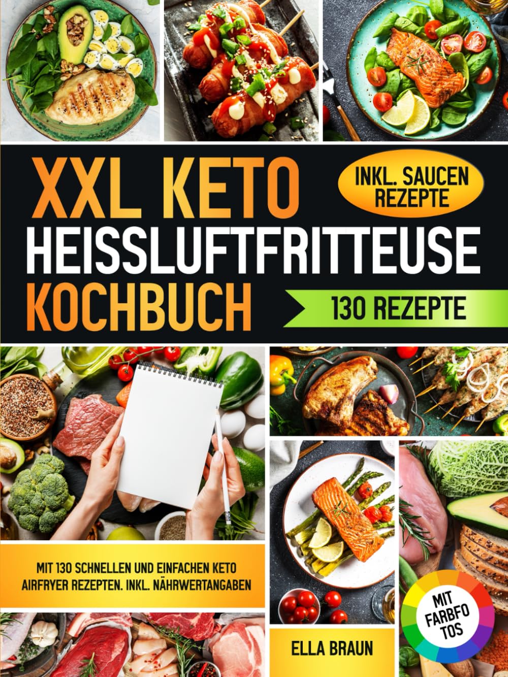 XXL Keto Heißluftfritteuse Kochbuch | Mit FARBFOTOS: Mit 130 schnellen und einfachen Keto AirFryer Rezepten. Inkl. Nährwertangaben Health, Nutrition & Fitness