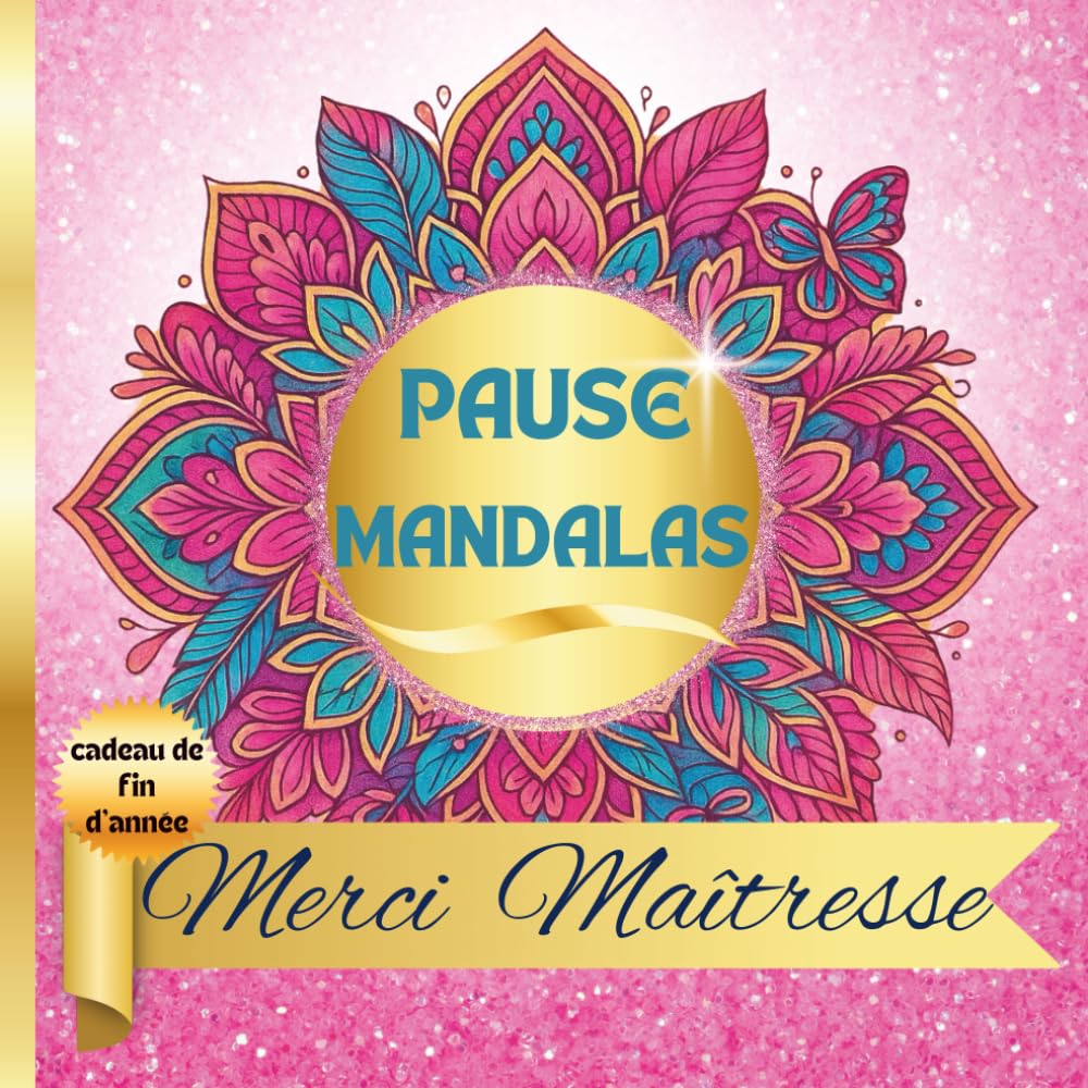 Cadeau Maitresse fin d'année: 50 Coloriages Mandalas pour prendre soin de soi - Cadeau original et relaxant à offrir en fin d'année scolaire à la ... de manière touchante et personnalisée - Rose book