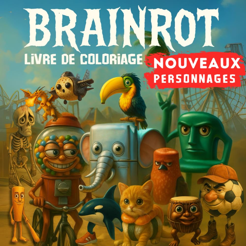 Livre de coloriage Brainrot: Cahier de Coloriage des Principaux Personnages Brainrot Italiens, entre Art Étrange et Humour Complètement Absurde book