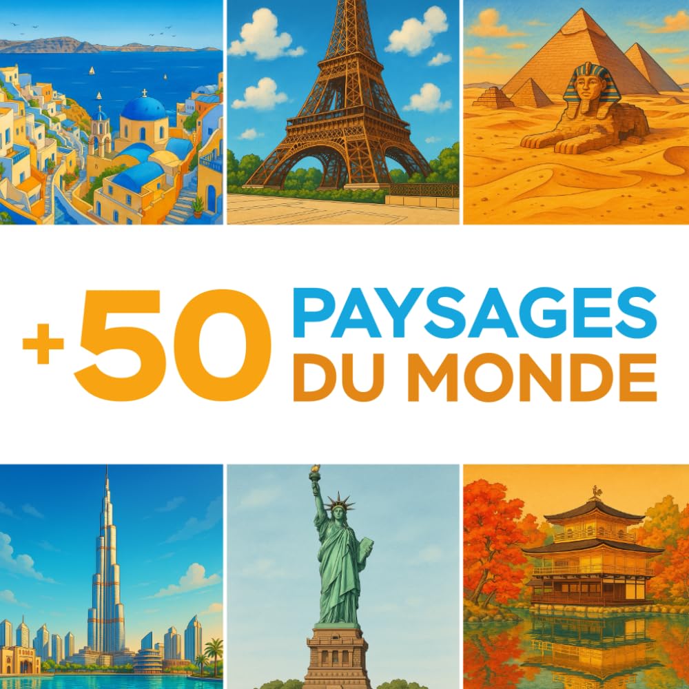+50 Paysages Du Monde: Un livre de coloriage pour adultes avec des scènes inspirées des cinq continents – détente, voyage et créativité en toute liberté book