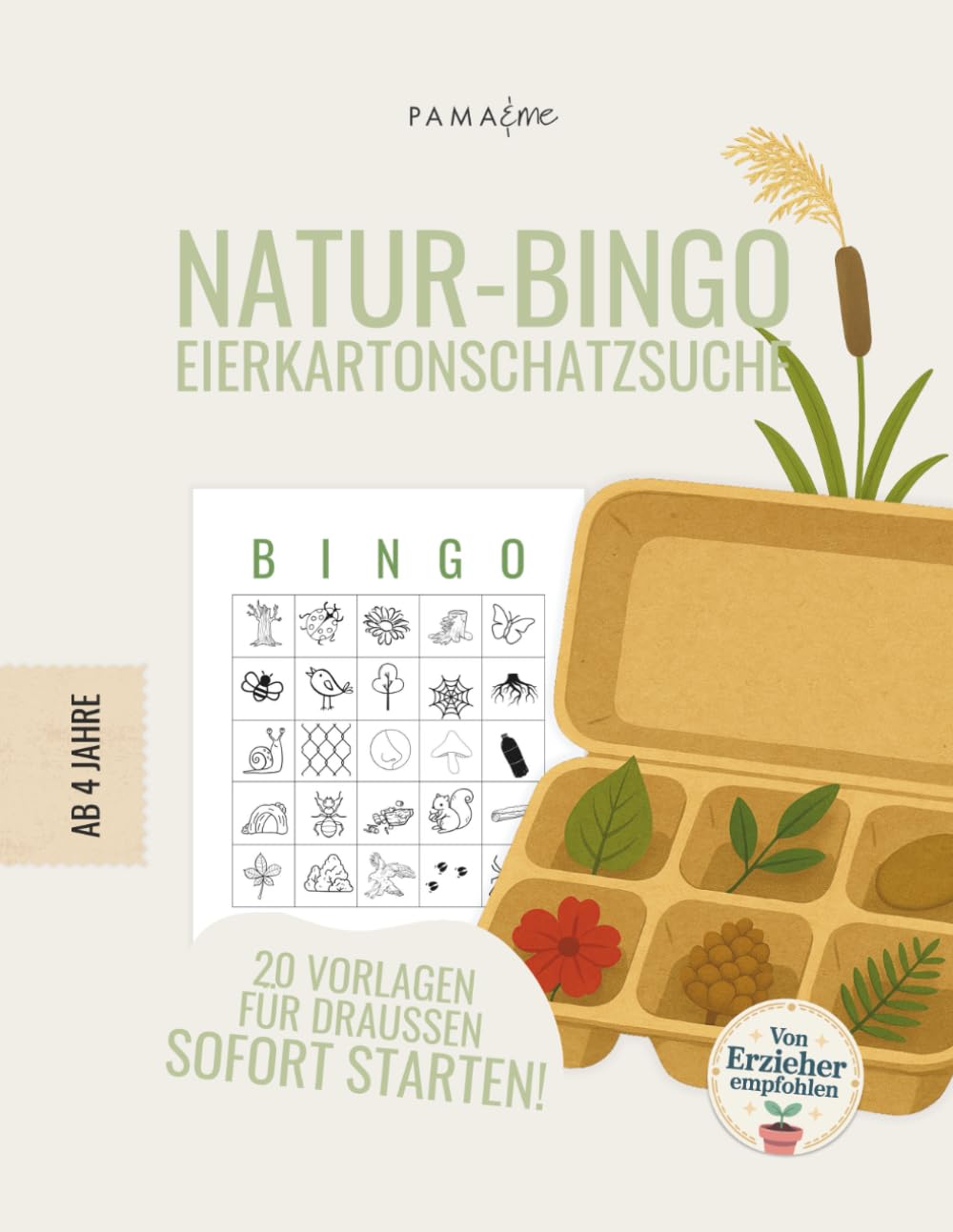 Mitmachbuch: 20 Vorlagen für Natur-Bingo, Eierkartonschatzsuche zum Ausschneiden, Forschen, Spielen und Basteln für Kinder ab 4 Jahren: +5 Ausmalbilder zum Thema Natur (Abenteuer: Natur) Non-fiction
