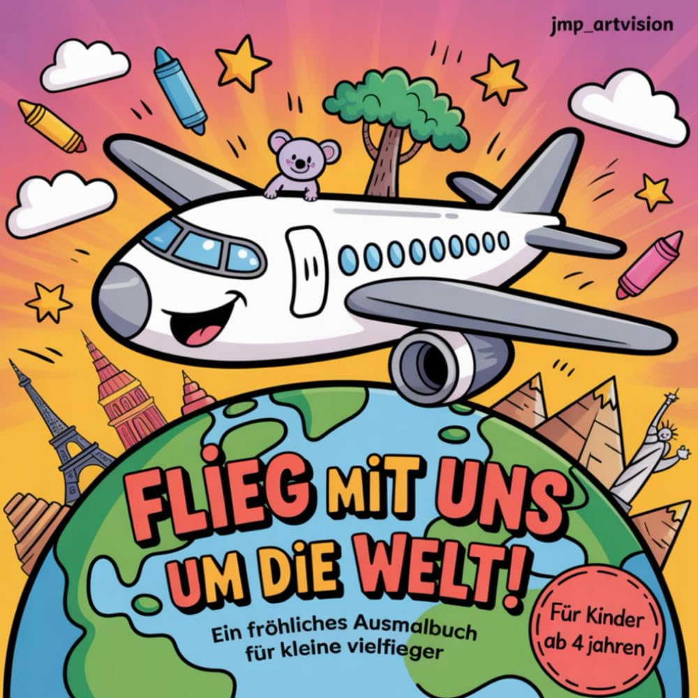 Flieg mit uns um die Welt: Ein fröhliches Ausmalbuch für kleine vielflieger Non-fiction