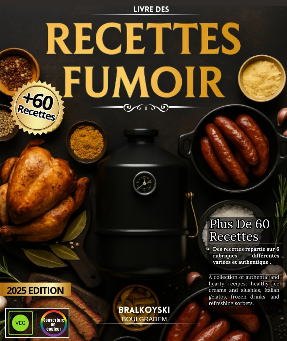 Livre des Recettes Fumoir : Plus de 60 Recettes authentiques, Simples et Variées de Viandes, Volailles, Poissons et Autres rubriques à découvrir, vivez l’art de cuisson lente en toute sa splendeur . book