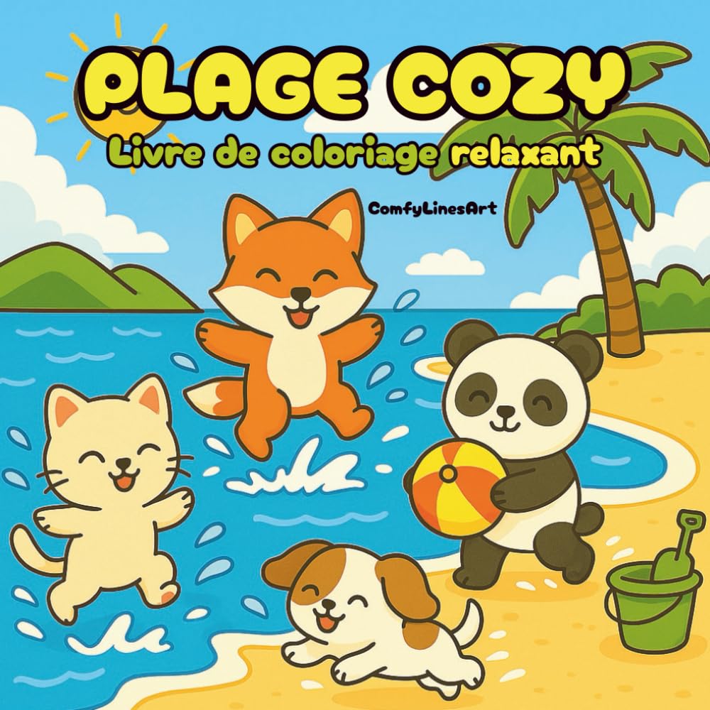 Plage Cozy: Livre de Coloriage Mignon et Relaxant avec des Animaux Adorables book