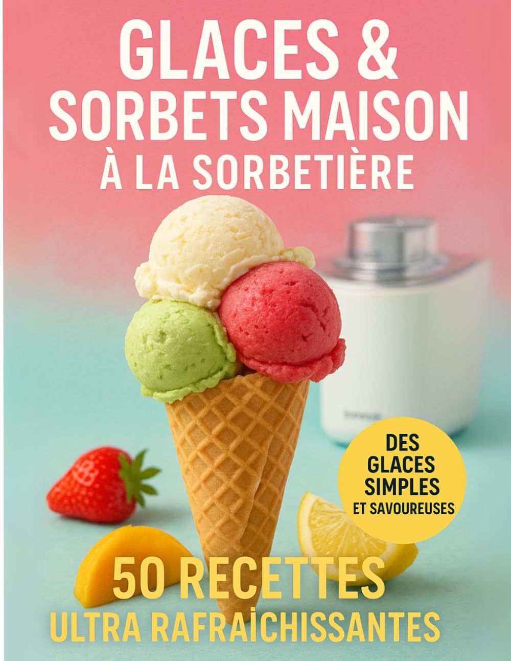 Glaces & sorbets maison à la sorbetière – 50 Recettes Ultra Rafraîchissantes: Des glaces simples, 100 % naturelles, à réaliser facilement chez vous avec votre sorbetière book