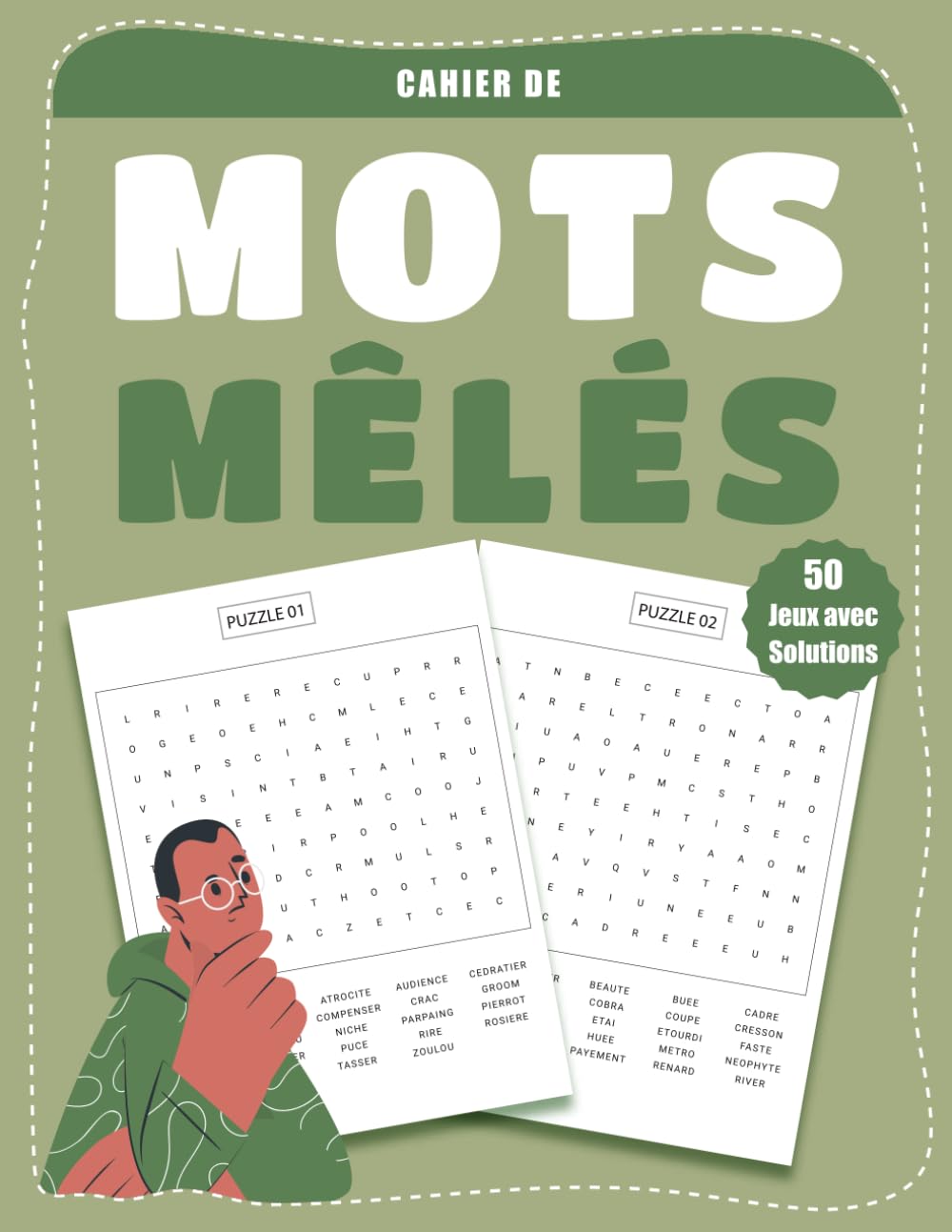 Cahier de Mots Mêlés – 50 Jeux avec Solutions: Améliorez votre Concentration et votre Vivacité d'Esprit book