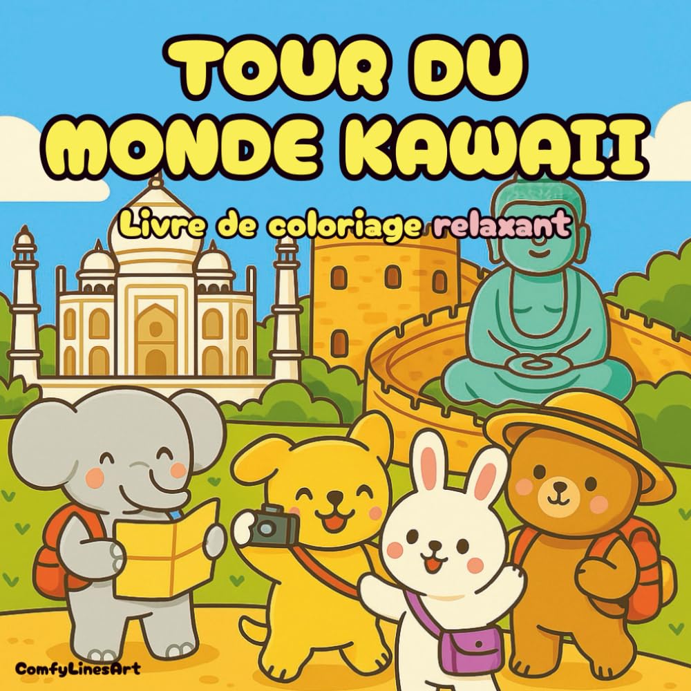 Tour du Monde Kawaii: Livre de Coloriage Mignon autour du Monde pour Adultes et Ados book