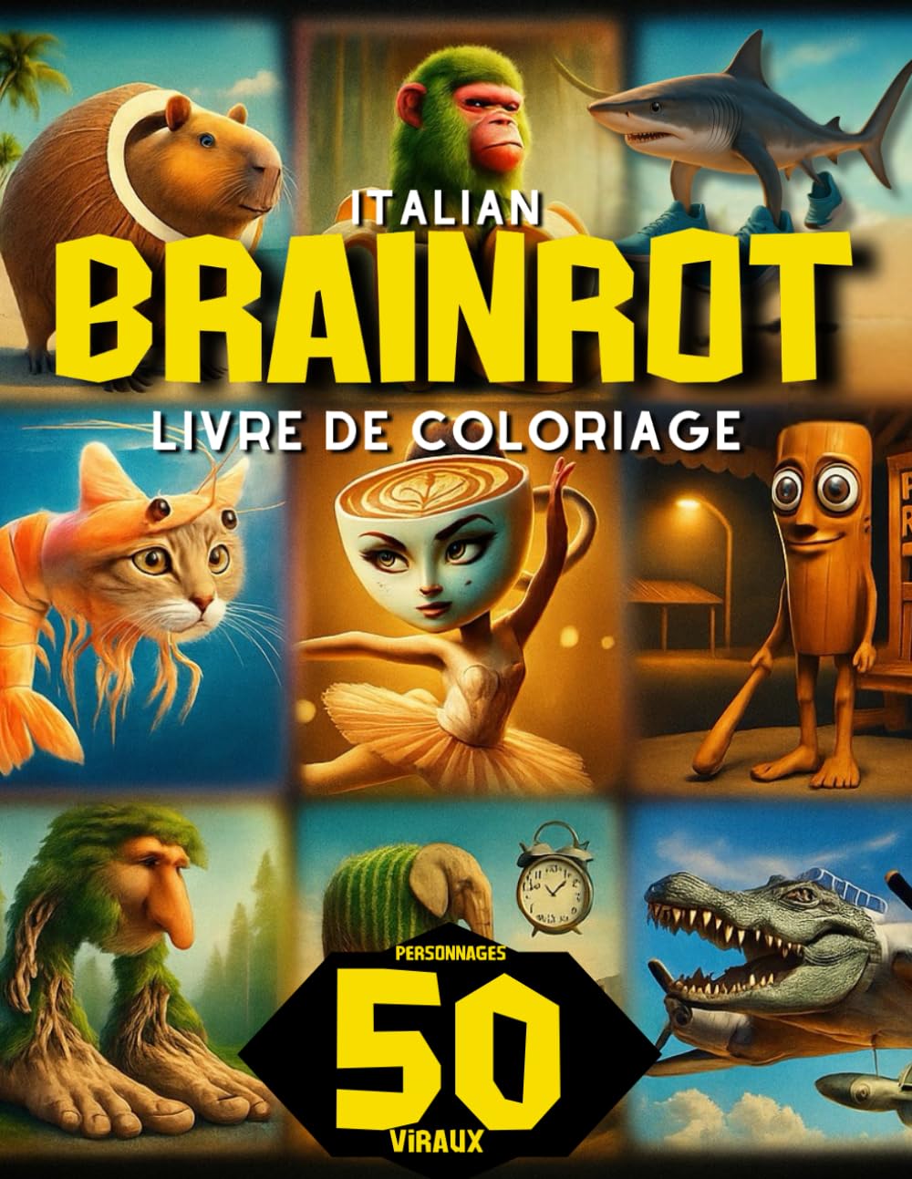 Italian Brainrot Livre de Coloriage: 50 Personnages Viraux à Colorier, Drôles, Creepy et Déjantés pour Enfants, Ados, Adultes et Fans d’Internet book