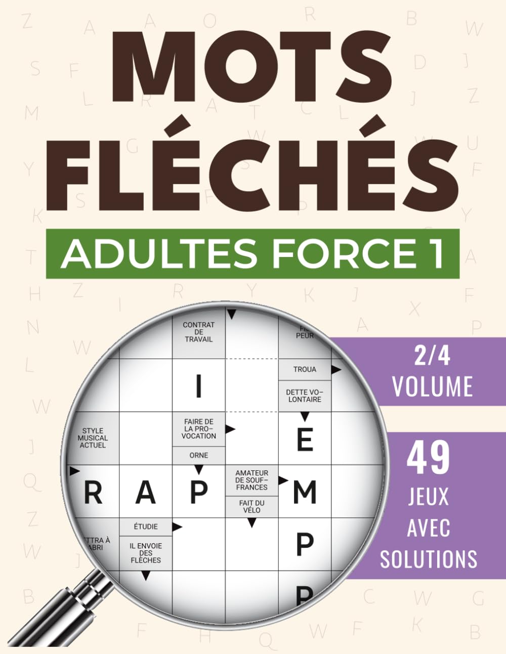 Mots Fléchés Adultes force 1: Entraînement léger pour moments de détente, 49 grilles incluses Leisure & Fun