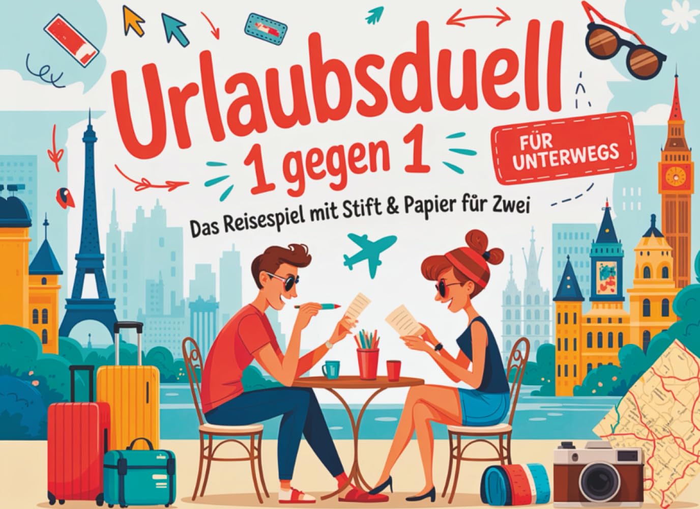 Urlaubsduell 1 gegen 1: Das große Reisespiel mit Stift & Papier für Zwei: Lustige Challenges und Rätsel für Paare, Freunde & Familien ab 10 Jahren – Perfekt für Autofahrten, Flugzeug & Strandurlaub Travel Guides