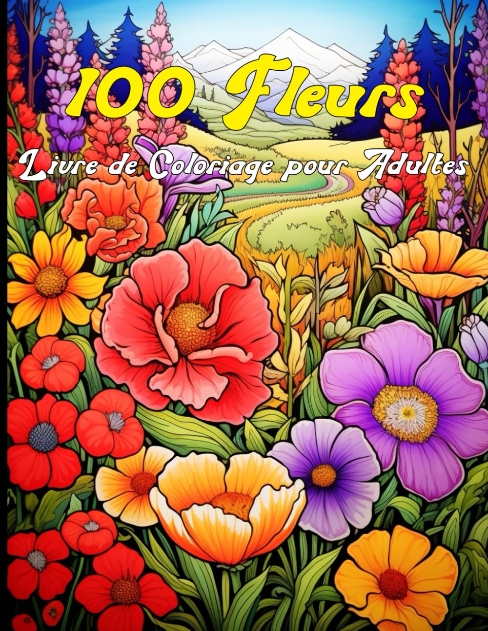 100 Fleurs – Livre de Coloriage pour Adultes: Détendez-vous avec 100 Illustrations Florales à Colorier pour le Bien-être book