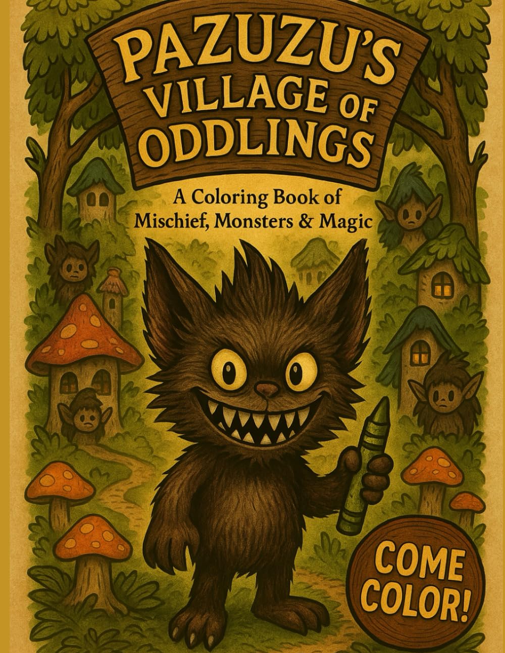 Pazuzu's Village of Oddlings: A Coloring Book of Mischief, Monsters, & Magic Manga