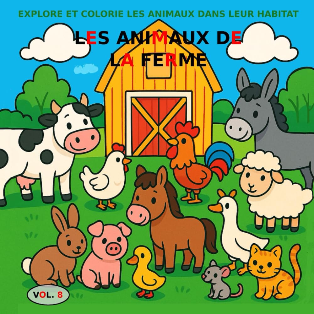 VOL.8: Les animaux de la ferme version PREMIUM: Livre de coloriage pour enfants de 3 à 5 ans – Version PREMIUM (images en couleur) book