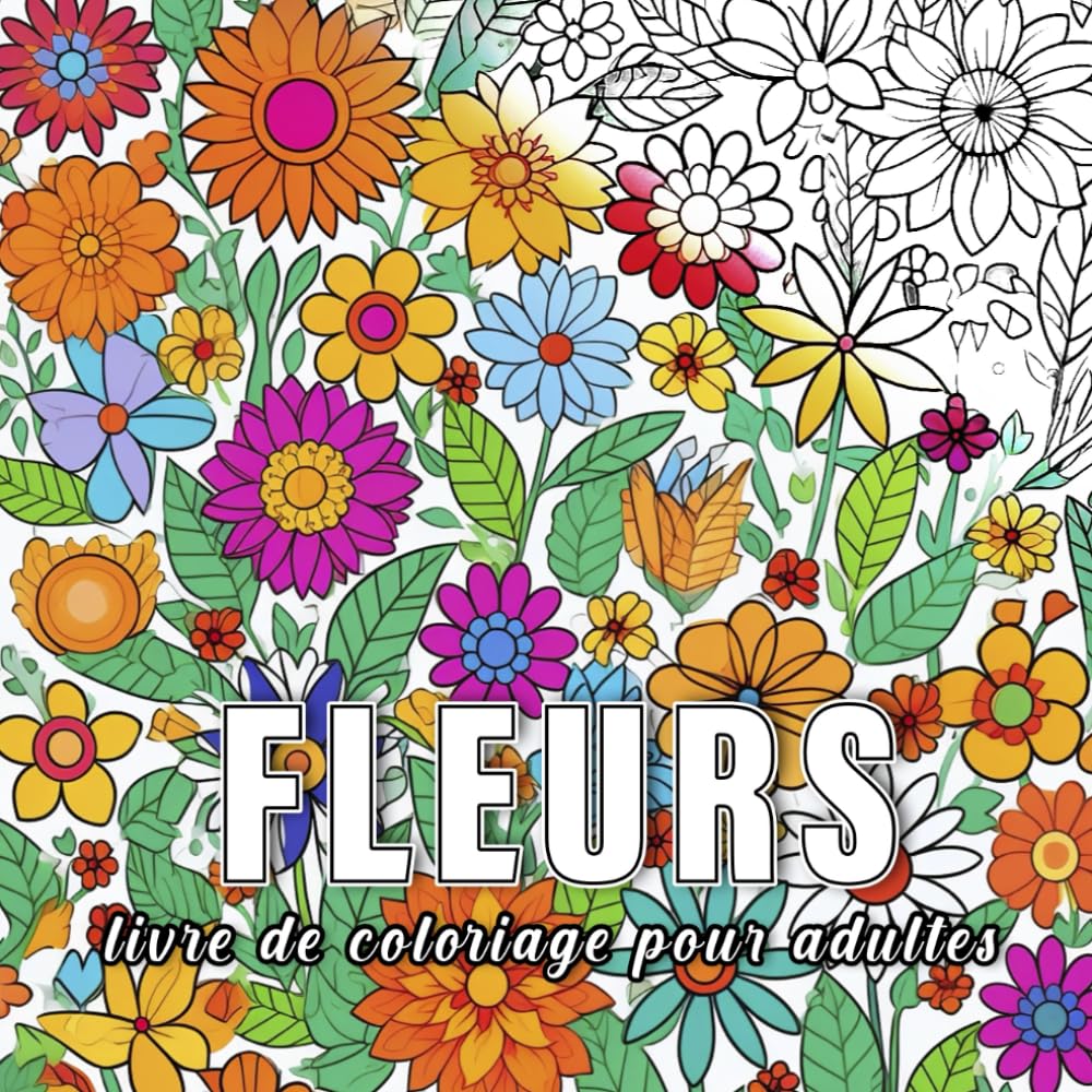 Fleurs: livre de coloriage pour adulte avec 60 croquis de fleurs. book