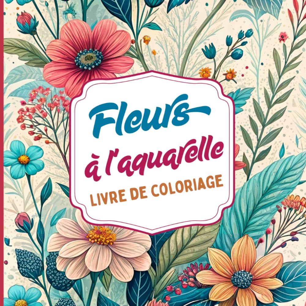 Fleurs à l'aquarelle Livre de coloriage: Inspiré par la beauté délicate de l'aquarelle et la nature florale. Idéal pour les amateurs d'art, de calme ... et des feuilles. Conçu pour les adultes book