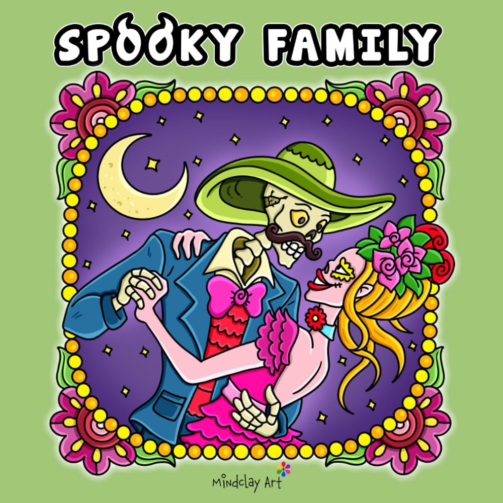 Spooky Family Coloring Book: For Adults & Teens, Featuring Cute Cozy & Creepy Characters in Hygge Scenes for Relaxation and Stress Relief book