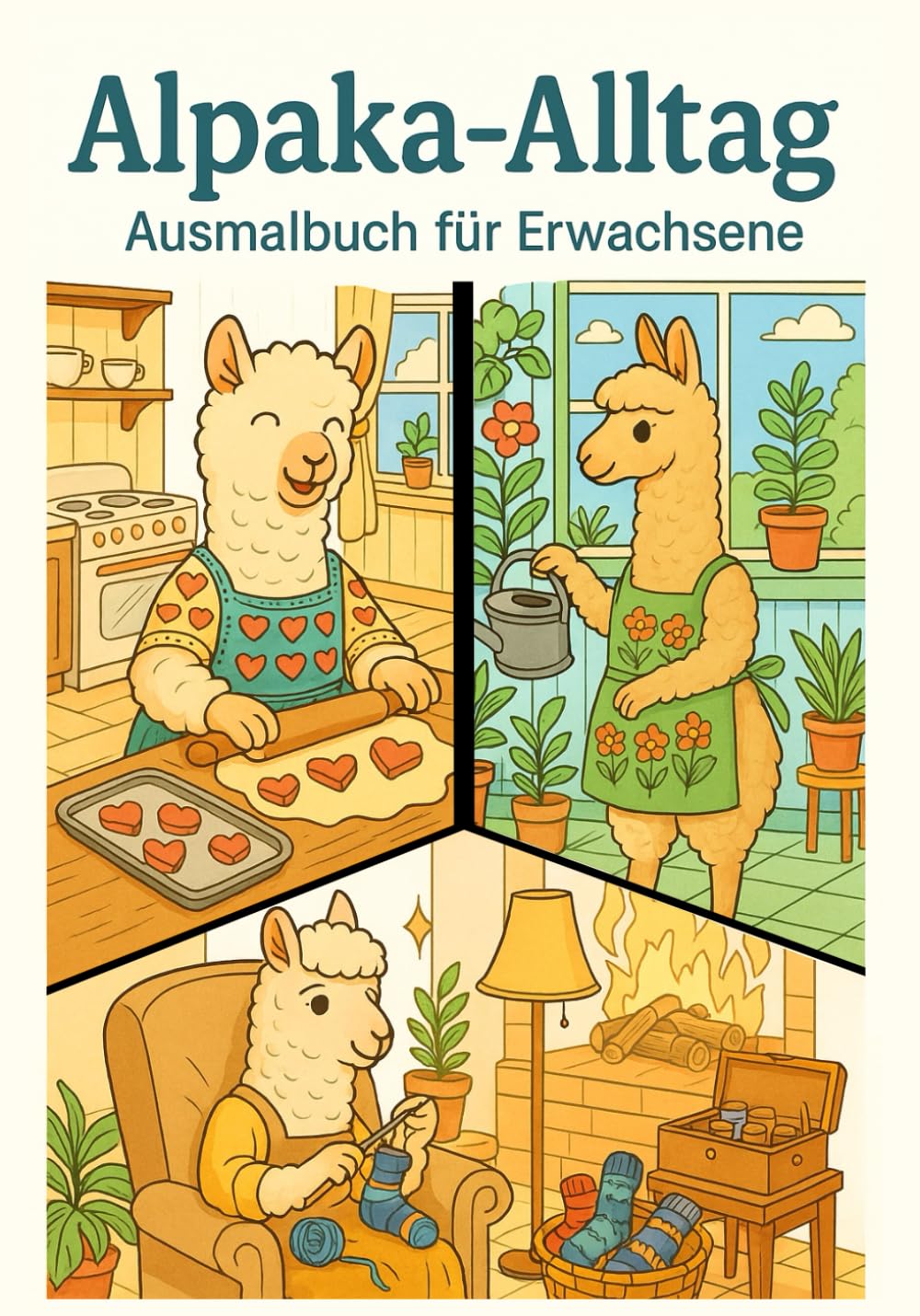 Alpaka-Alltag – Das Malbuch für Erwachsene und Kinder mit 50 fantastischen Motiven (Inklusive Gratis Download) Arts & Music