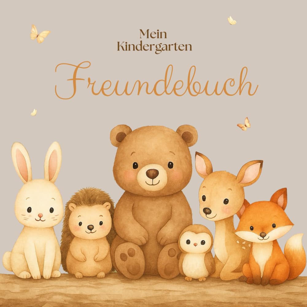 Herzzeit – Mein Kindergarten Freundebuch | Waldtiere | Für Mädchen & Jungen: Kindergarten-Erinnerungsbuch mit Steckbriefen, Fotos, Geburtstagskalender ... und Einkleben (Herzzeit Freundebücher) Non-fiction