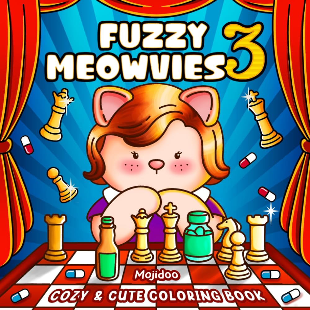 Fuzzy Meowvies 3: Cozy and Cute Coloring Book for Adults & Teens Featuring Comfy Cat Friends in TV Series-Inspired Scenes (Meowvies Coloring, Band 3) Manga