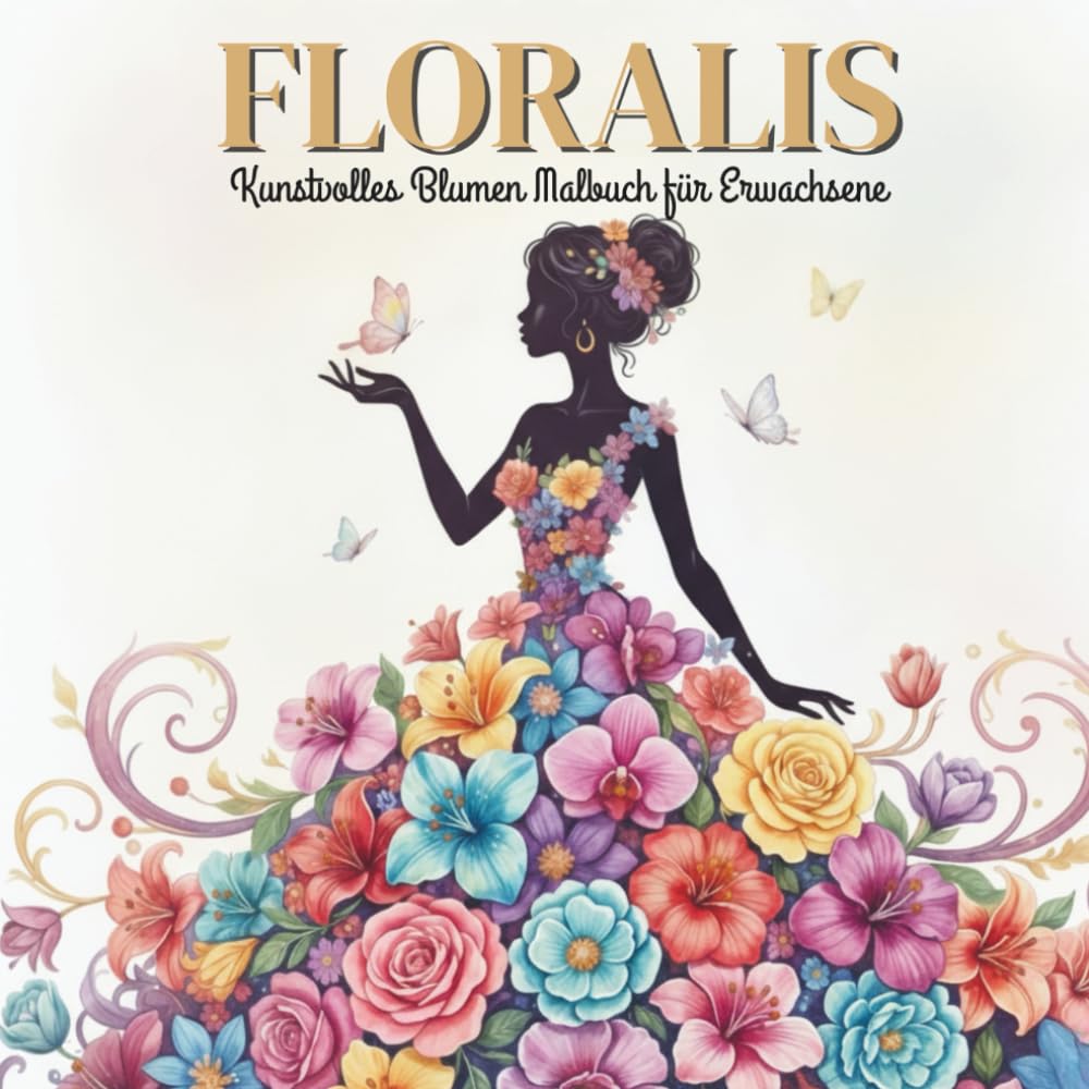 Floralis - Kunstvolles Blumen - Malbuch für Erwachsene: Entspannende Ausmalbilder in Schwarz-Weiß für mehr Achtsamkeit, Kreativität und innere Ruhe Hobbies & Crafts