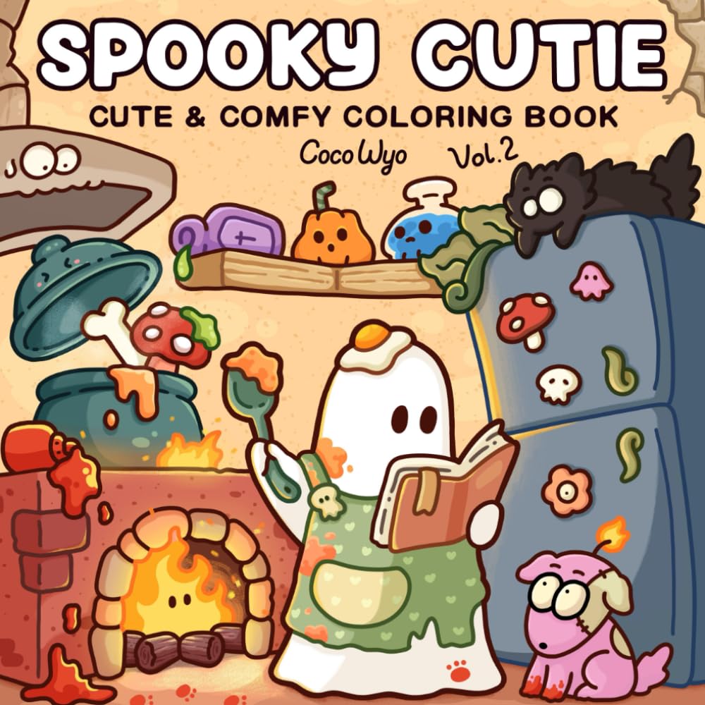 Spooky Cutie: Vol. 2 Coloring Book for Adults and Teens Featuring Lovely Creepy Creatures in Cozy Moments for Relaxation Hobbies & Crafts