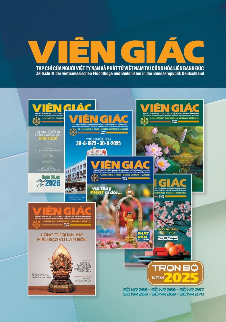 T¿p chí Viên Giác - B¿n in ¿¿c bi¿t - Tr¿n b¿ n¿m 2025 (6 s¿) - s¿ 265-270 (Hardcover) Religion & Esotericism