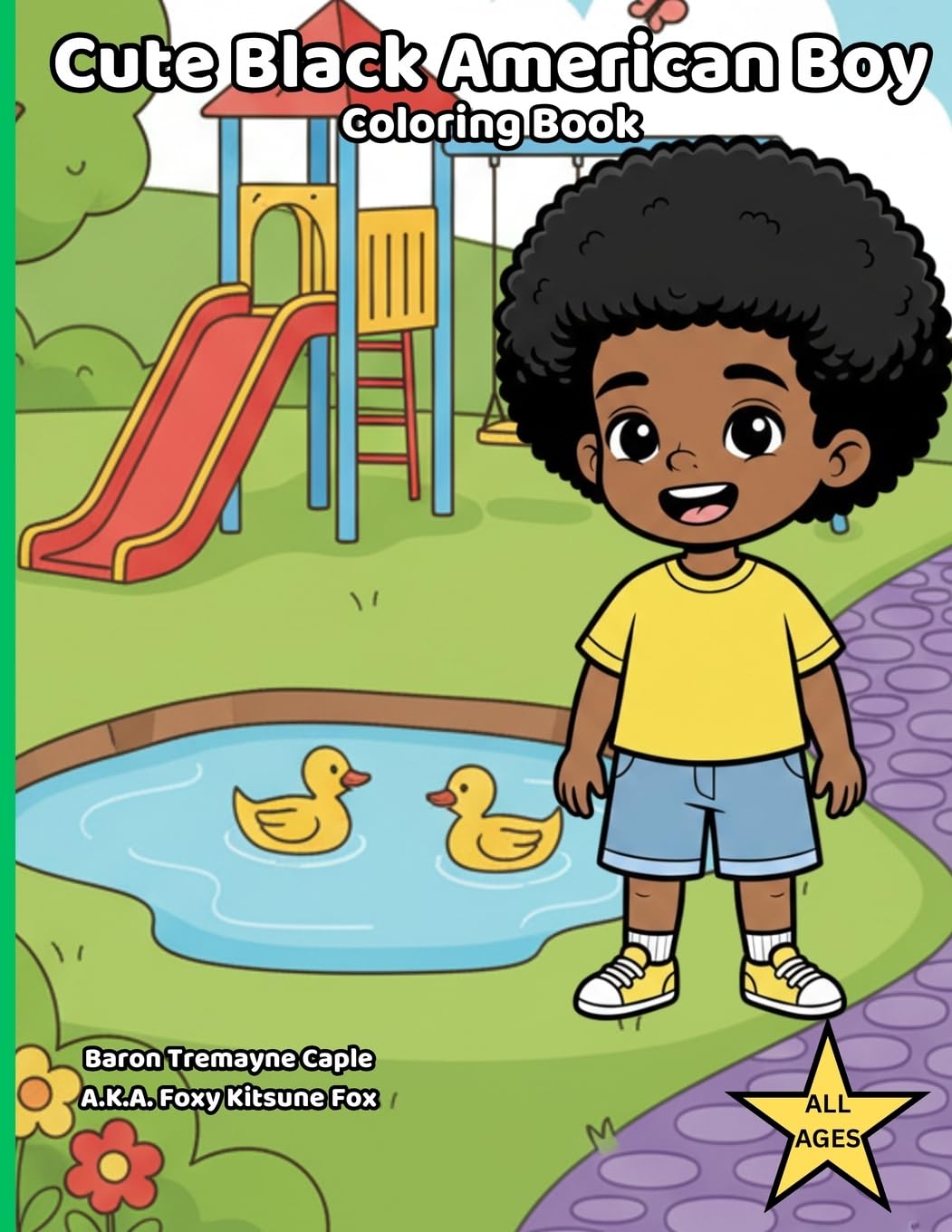 Cute Black American Boy Coloring Book Tiptoi & Games