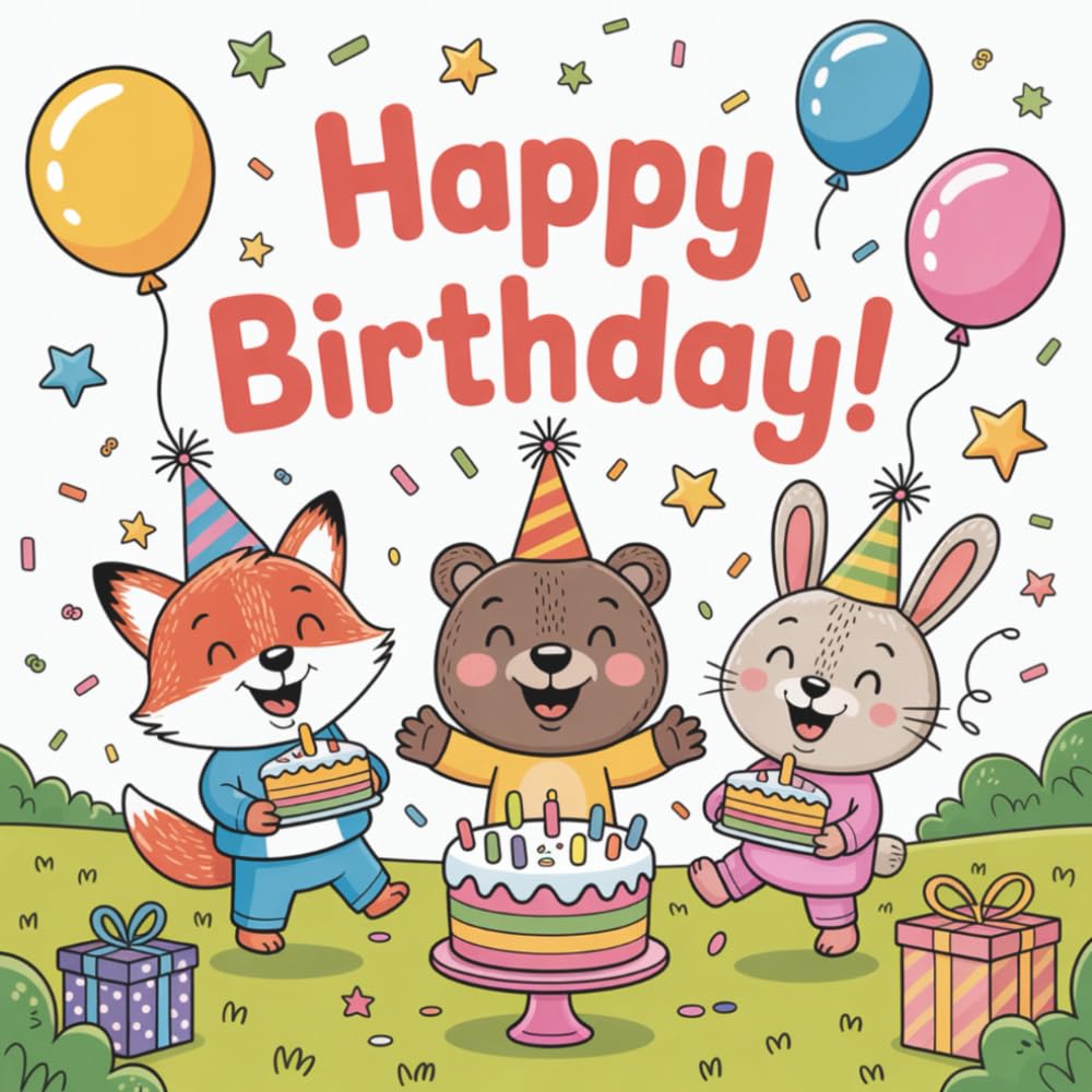 Happy Birthday - Geburtstags-Malbuch für Kinder (5-10 Jahre), mit 60 fröhlichen Ausmalbildern rund um Kuchen, Ballons & Partyspaß! Lifestyle