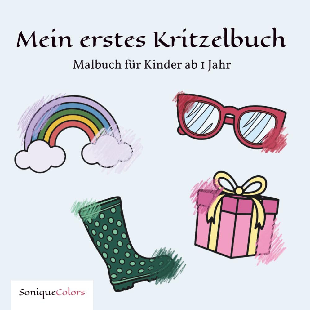 Mein erstes Kritzelbuch – Malbuch für Kinder ab 1 Jahr: 50 einfache Motive zum Ausmalen und Kritzeln für Kleinkinder Parents & Children