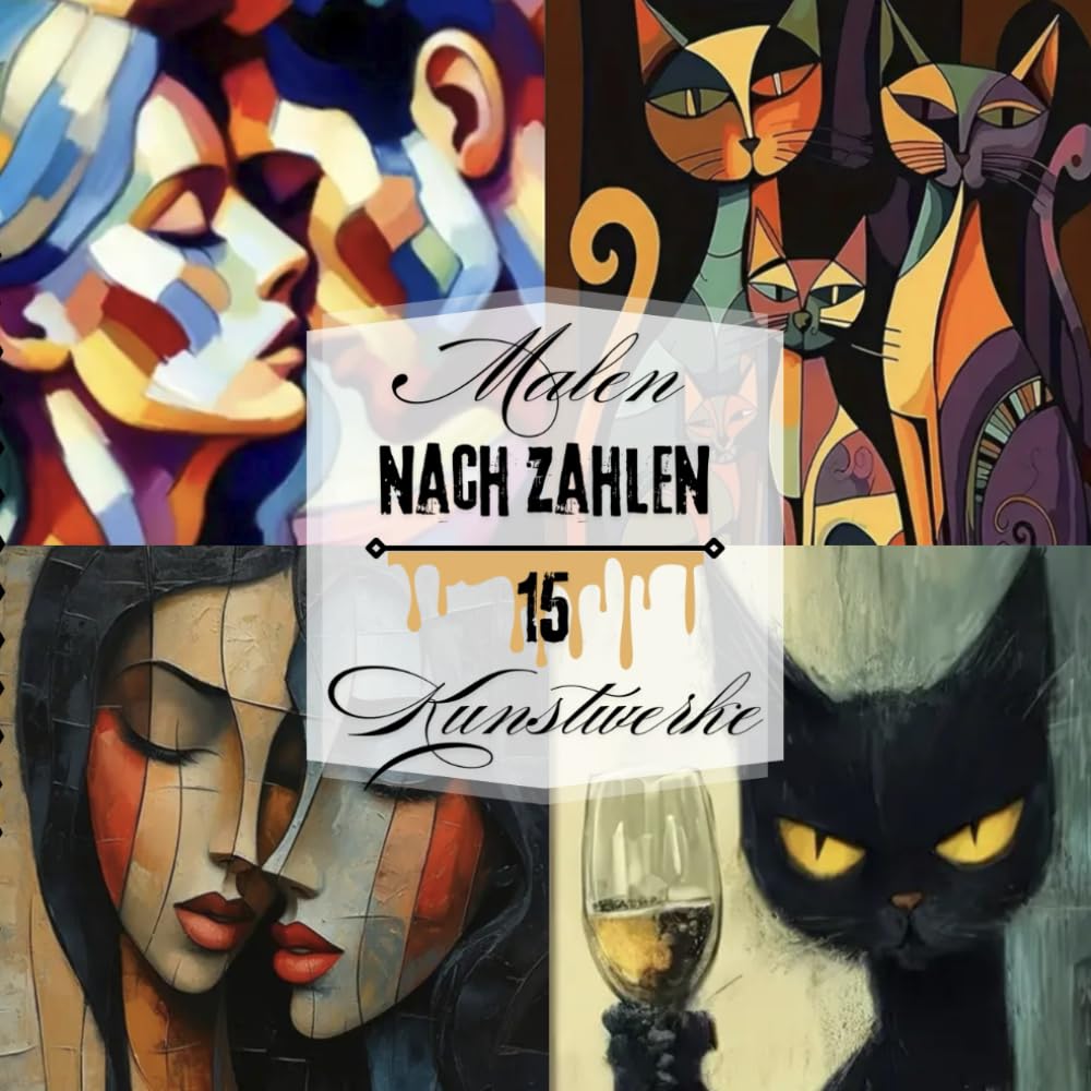 Malen nach Zahlen Malbuch für Erwachsene: Ein Ausmalbuch mit künstlerischen Porträts, Katzen, Aktzeichnungen und abstrakter Kunst zum Entspannen & Abschalten. (1stBloom) Photography