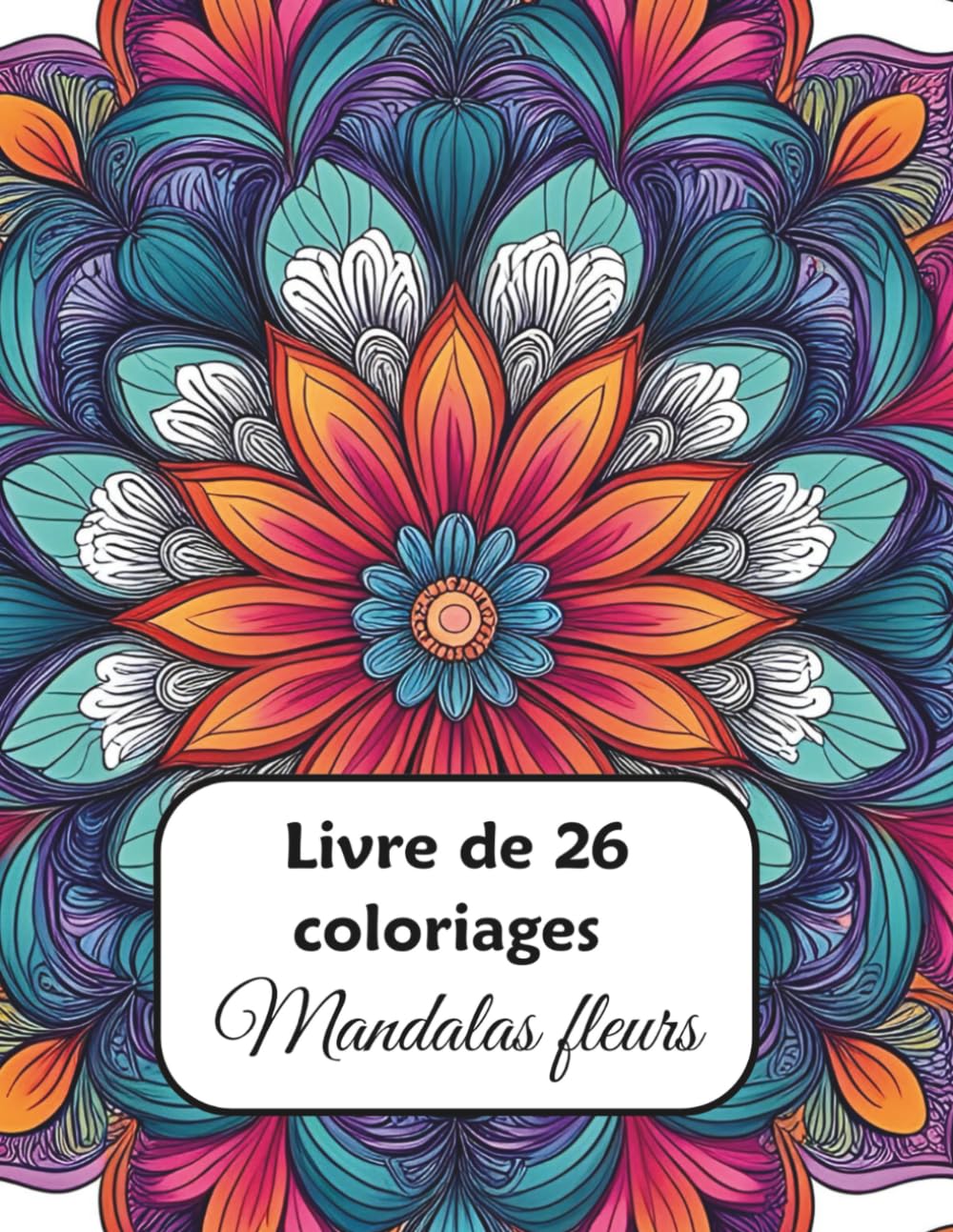 Livre de 26 coloriages: Mandalas fleur book