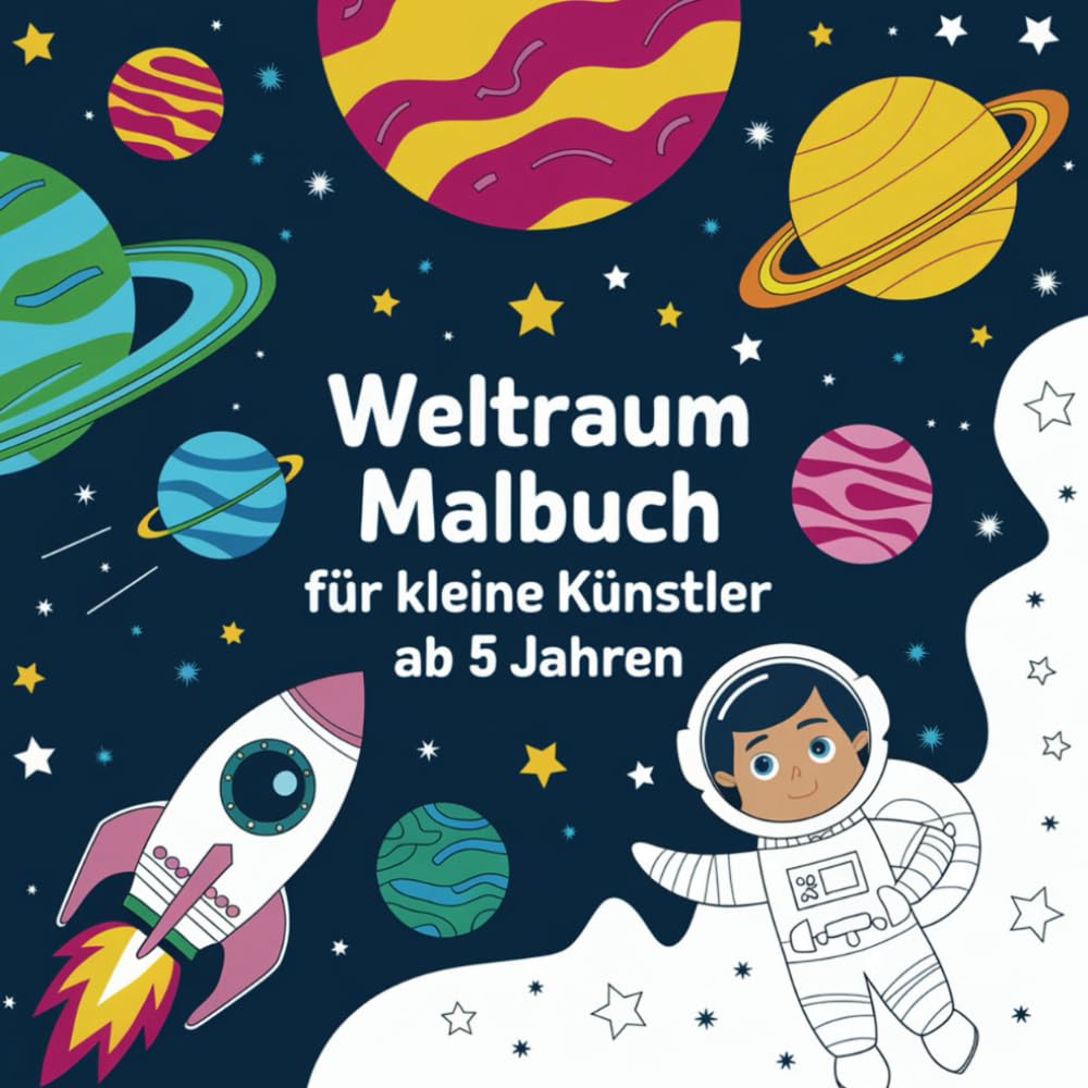 Weltraum Malbuch: Ausmalbuch für kleine Künstler ab 5 Jahren mit 50 Ausmalbildern und Motiven aus dem Weltall Tiptoi & Games