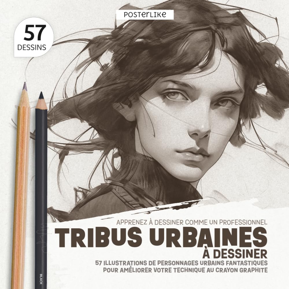 Apprenez à Dessiner comme un Professionnel. Tribus Urbaines à Dessiner: 57 Illustrations de Personnages Urbains Fantastiques pour Améliorer Votre Technique au Crayon Graphite book