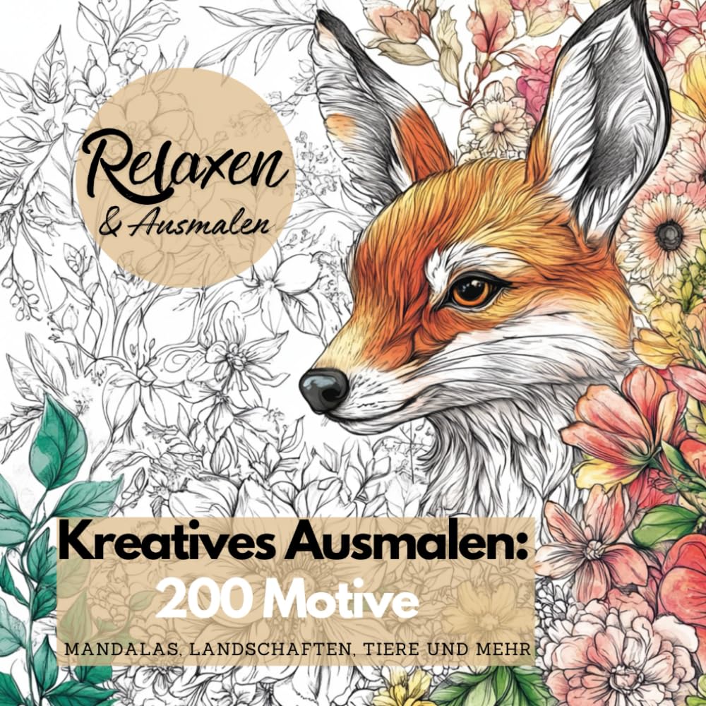 XXL Ausmalbuch für Erwachsene: 200 Motive: Mandalas, florale Designs, Tiere, Muster & Landschaften Hobbies & Crafts