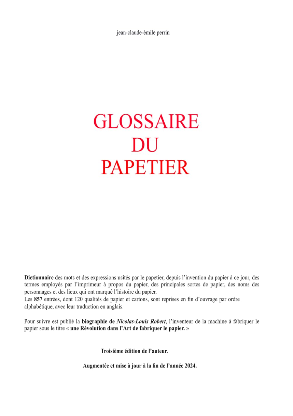 Glossaire du papetier book