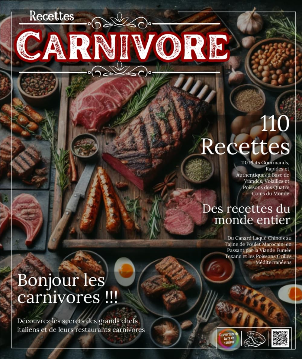 Recettes Carnivore :110 Plats Gourmands, Rapides et Authentiques à Base de Viandes, Volailles et Poissons des Quatre Coins du Monde, du Canard Laqué ... Viande Fumée Texane et les Poissons Grillés book
