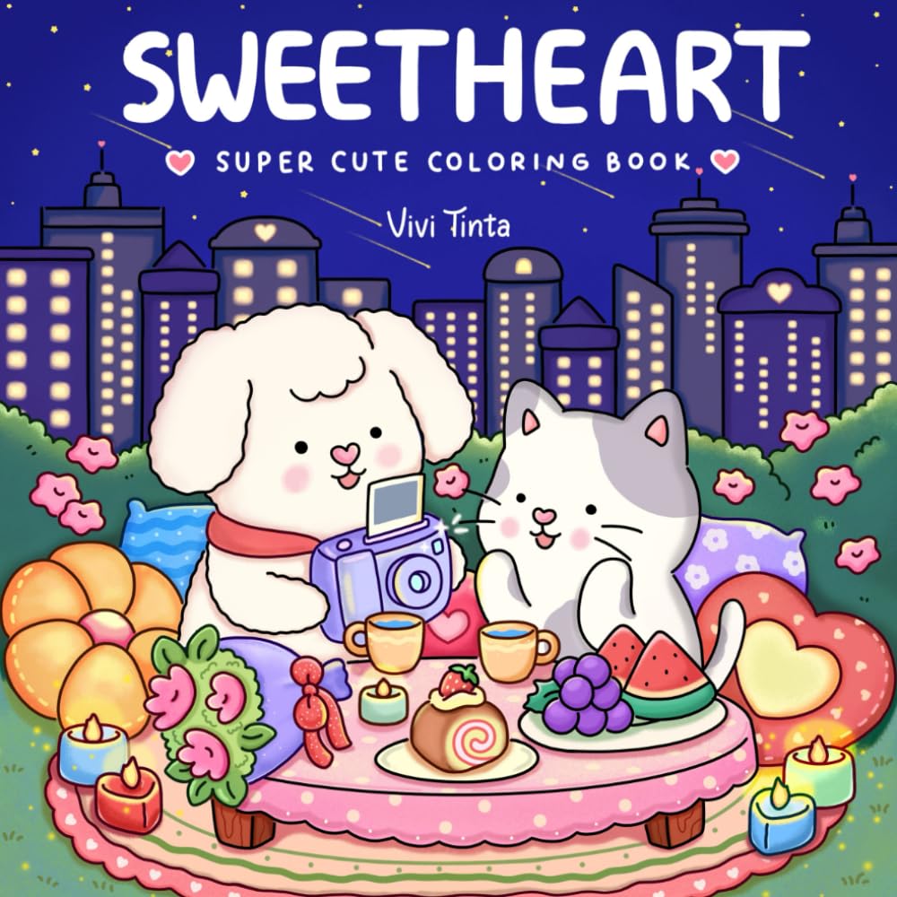 Sweetheart: Coloring Book for Adults & Teens Featuring Adorable Animals Valentines Manga