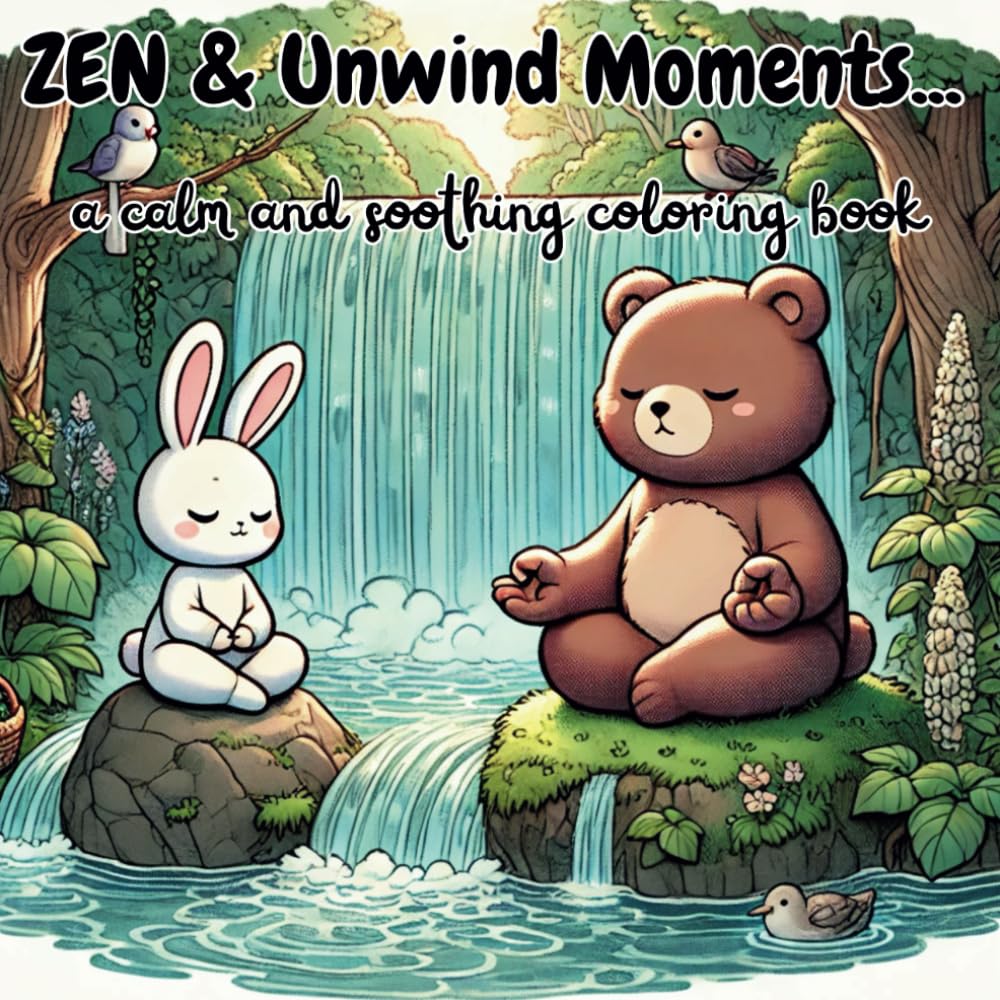 Zen and undwind moments: a calm and soothing coloring book book