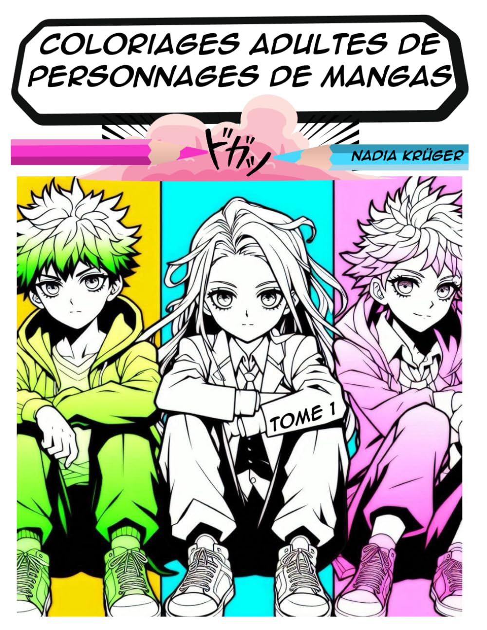 Coloriages adultes de personnages de mangas book