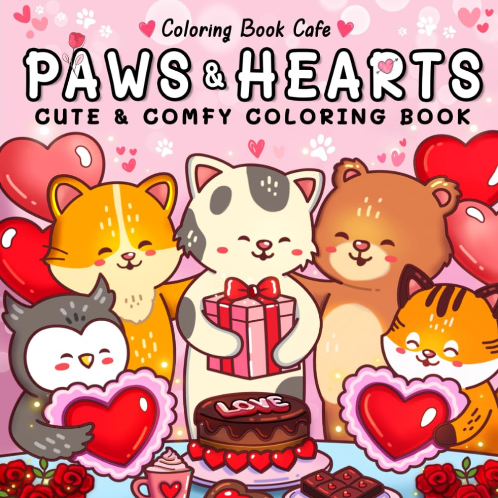 Paws & Hearts: Coloring Book for Adults & Teens Featuring Cozy Love Scenes with Adorable Animal Characters Film, Art & Culture