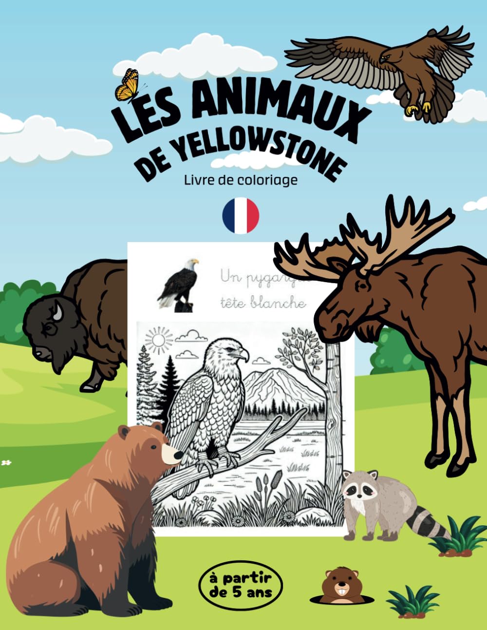 Les animaux de Yellowstone - Livre de coloriage éducatif - à partir de 5 ans: Apprendre à écrire en lettres cursives book