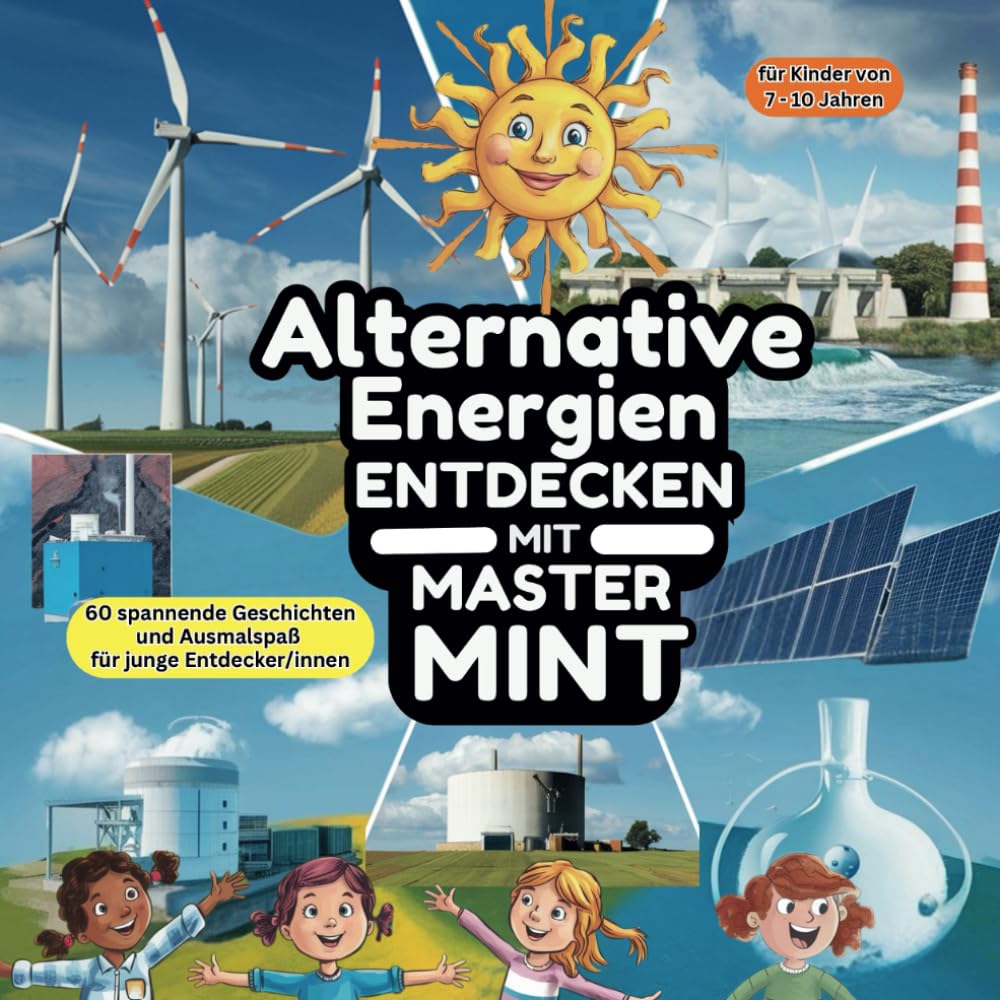Alternative Energien entdecken mit Master MINT - 60 spannende Geschichten und Ausmalspaß für junge Entdecker/innen von 7-10 Jahren: Malbuch zu ... - Geschichten mit kindgerechten Erklärungen Non-fiction