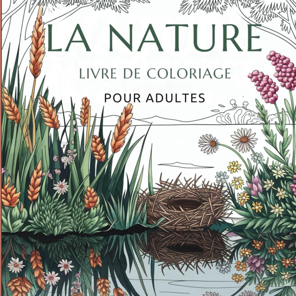 la nature: livre de coloriage pour adultes book